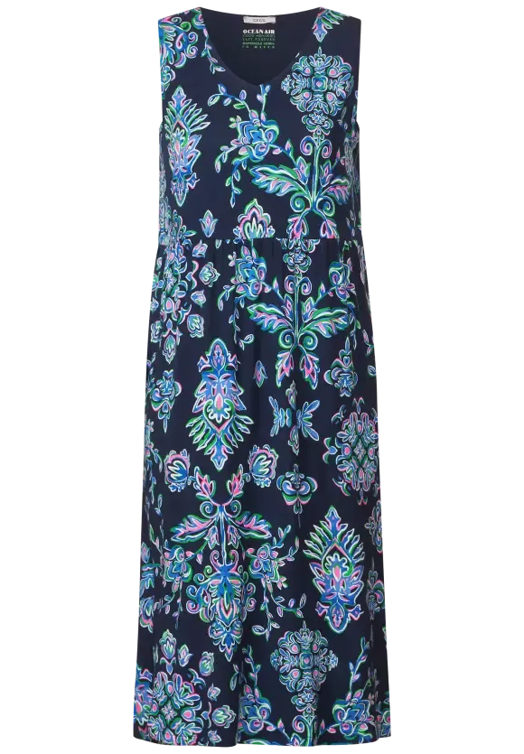 143645 - Navy Print Jersey Dress - Cecil