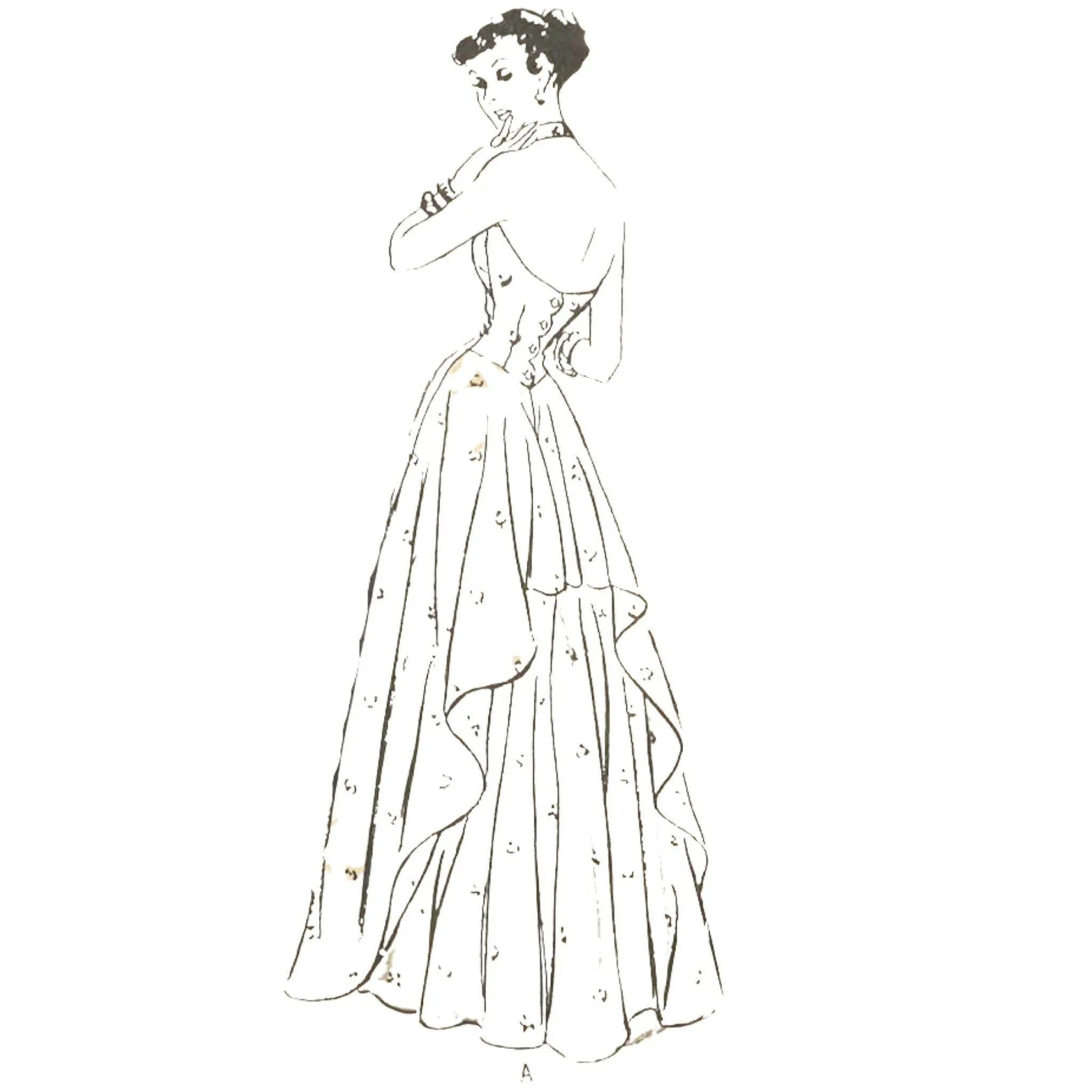 1940s Pattern, Evening/Bridal Gown, Halter Neck Dance Dress - Bust 34” (86cm)