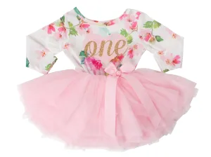 1st Birthday Dress - Floral Heart (Long Sleeve)