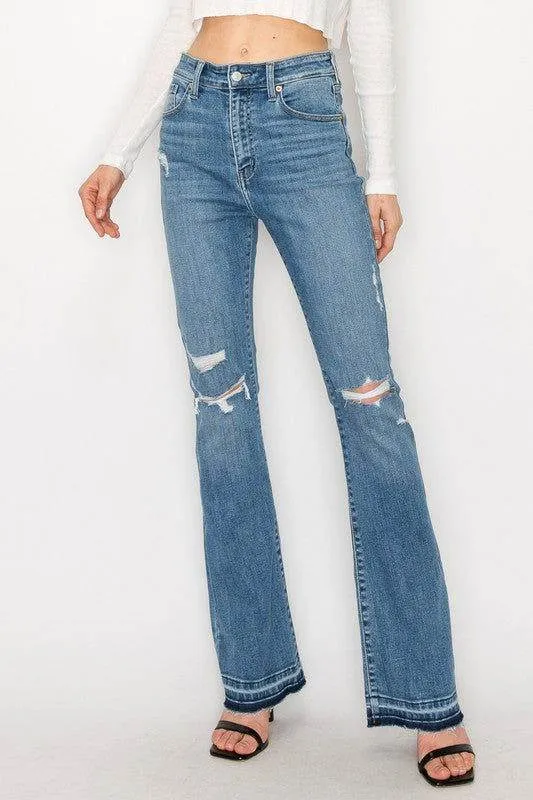 Artemis Vintage High Rise Skinny Bootcut With Release Hem Jeans