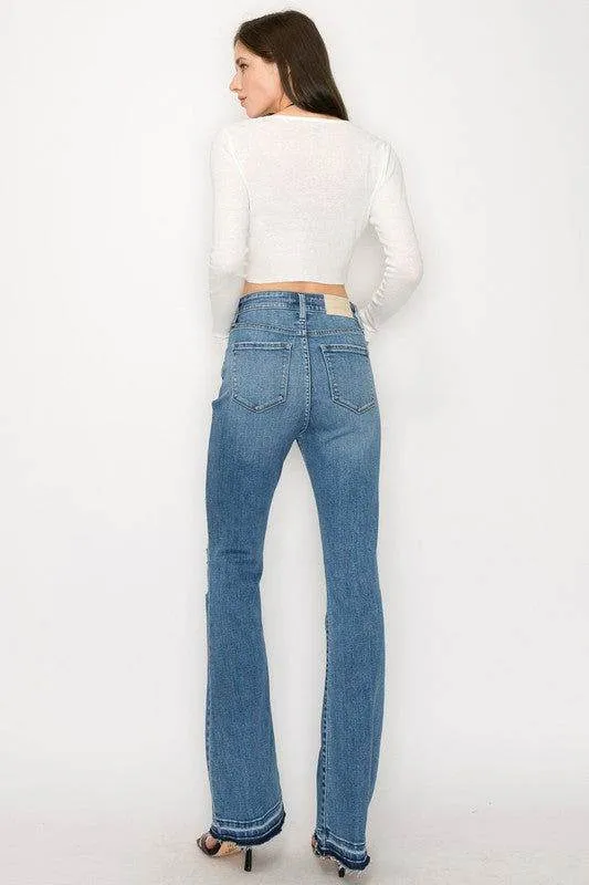 Artemis Vintage High Rise Skinny Bootcut With Release Hem Jeans