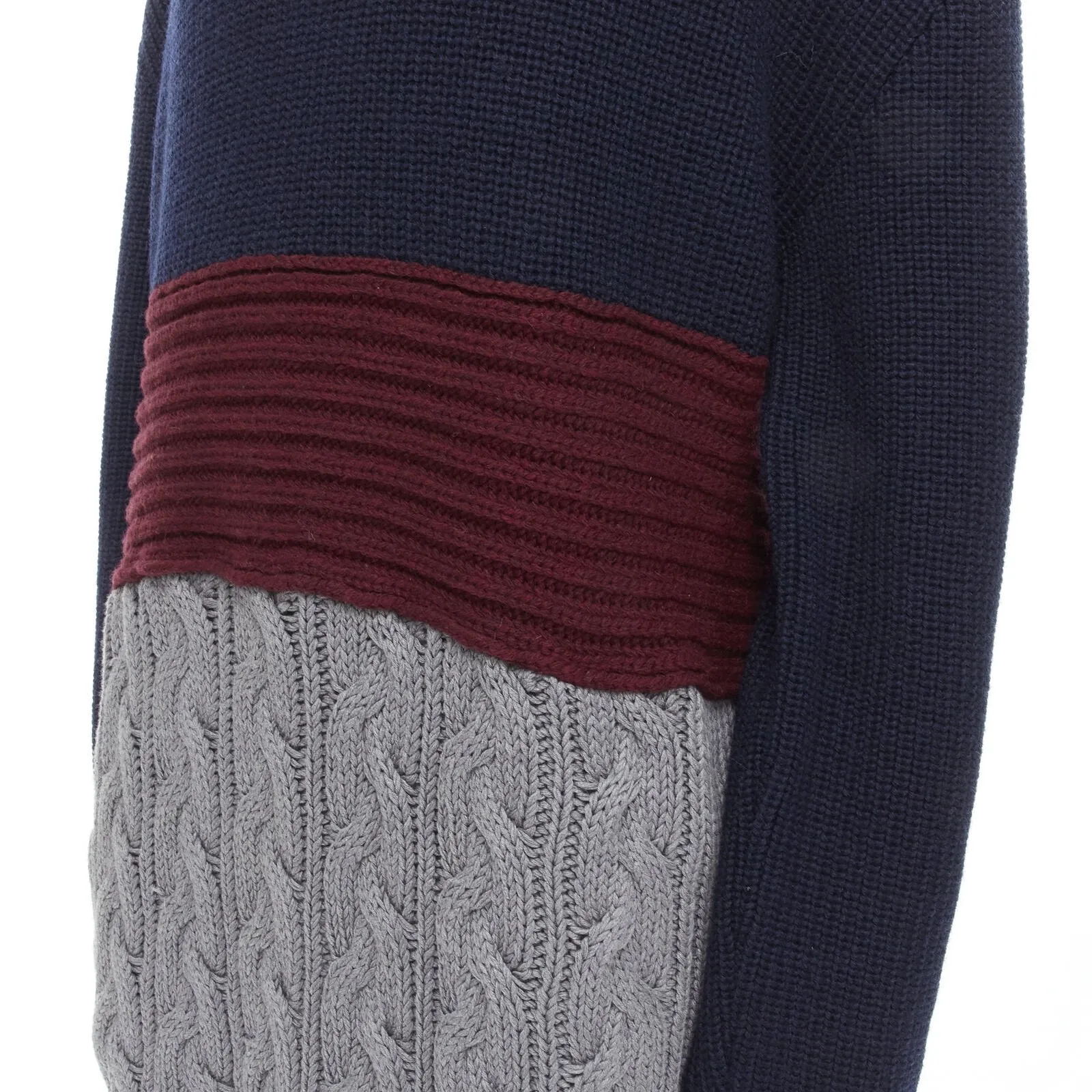 BALENCIAGA 2019 Runway 3 layered cable knit distressed oversized sweater S