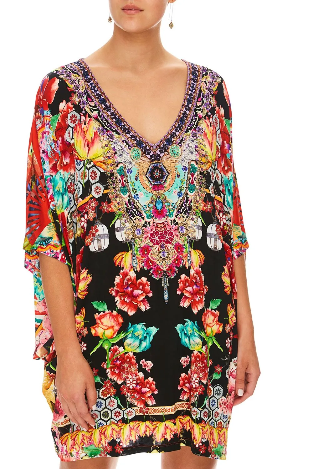BAT SLEEVE DRESS PAINTED LAND