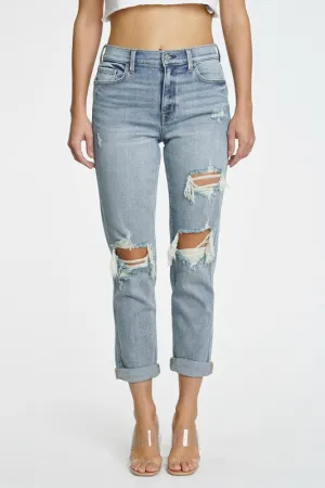 Bleu Rocky High Rise Boyfriend Jeans