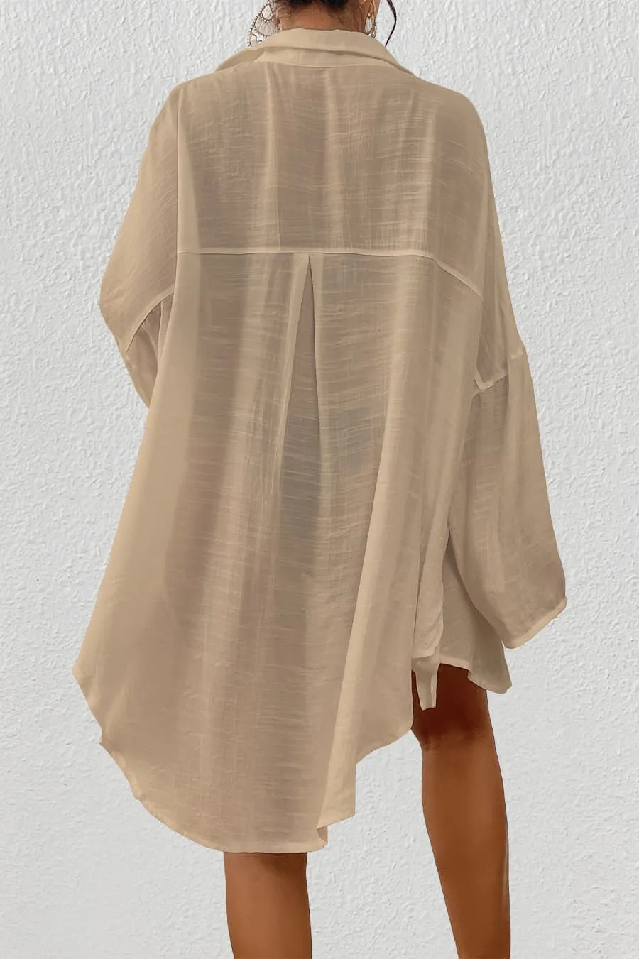 Button Down Beach Cover Up Skirt Top