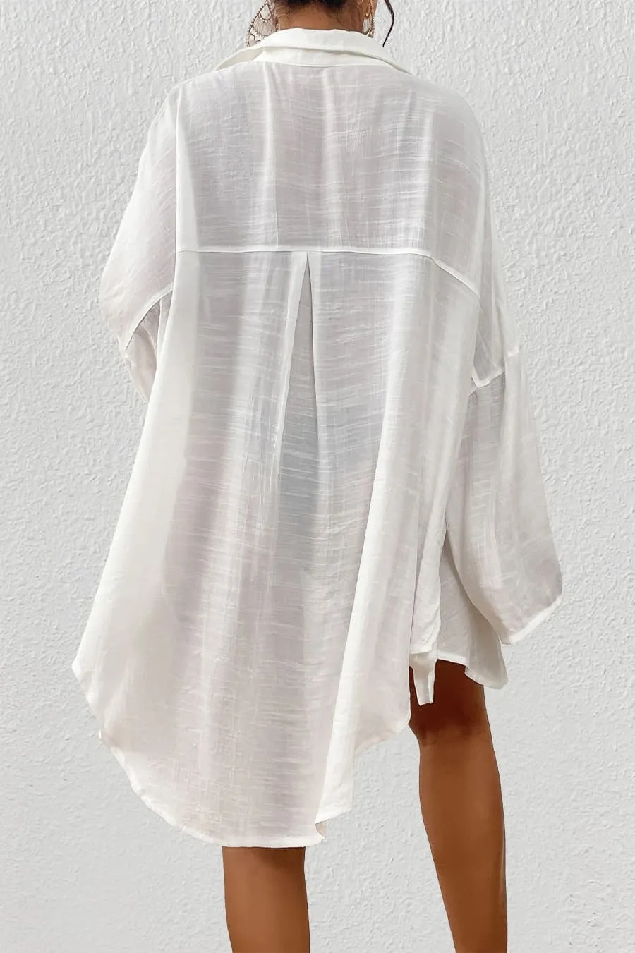 Button Down Beach Cover Up Skirt Top