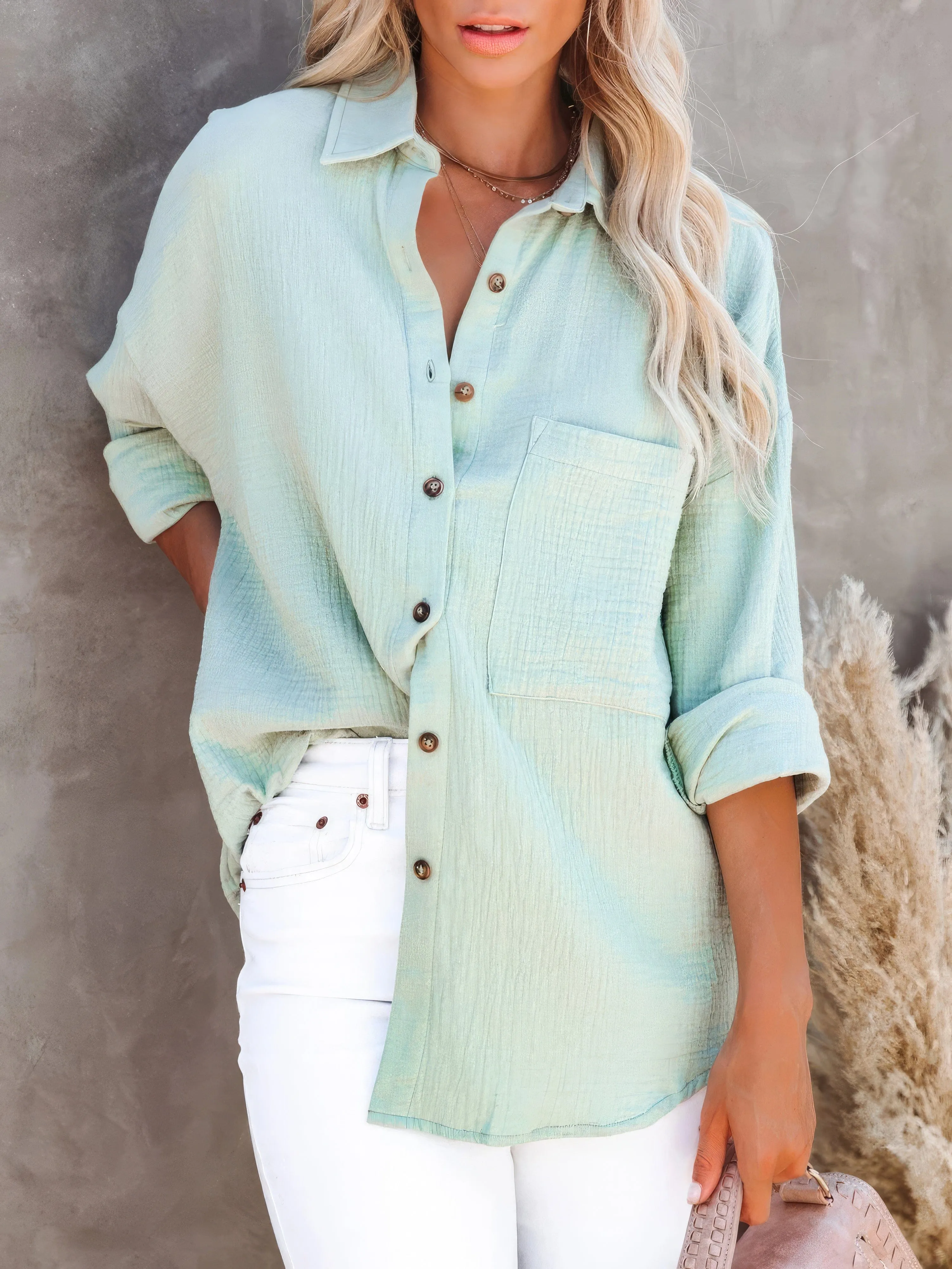 Button-Down Plaid Shirt Jacket