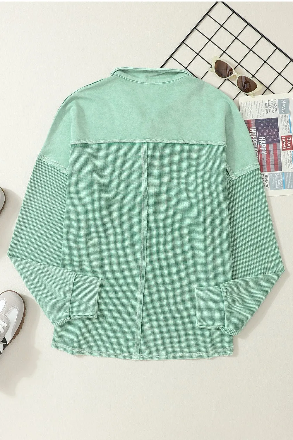 Button-Down Plaid Shirt Jacket