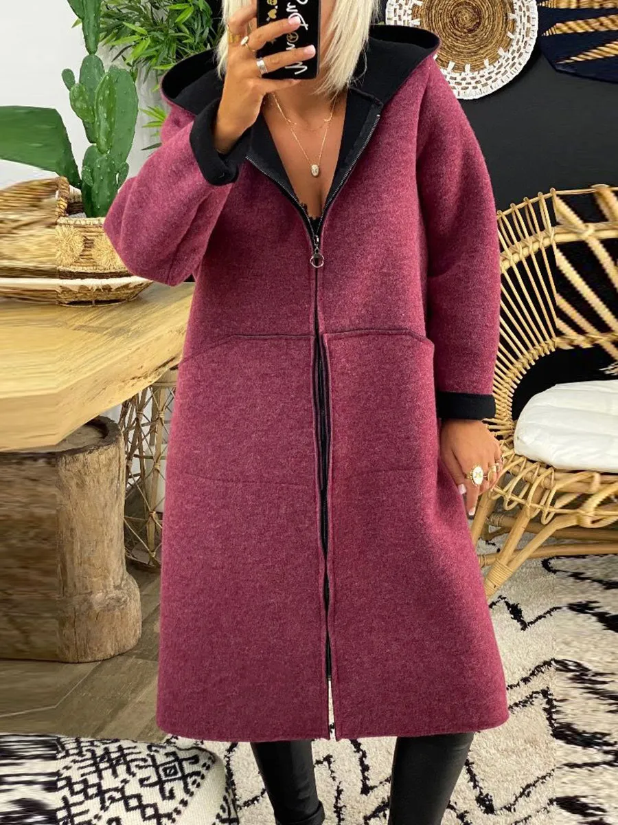 Casual Long Hooded Loose Coat