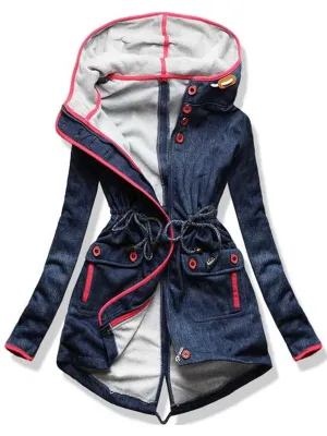 Casual Women'S Hooded Drawstring Jacket