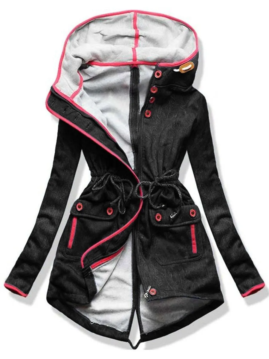 Casual Women'S Hooded Drawstring Jacket