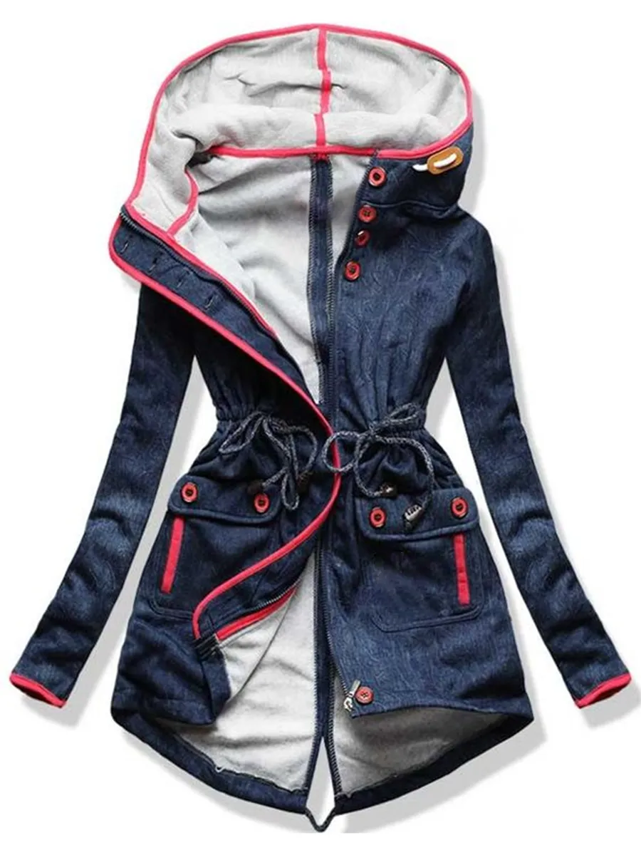 Casual Women'S Hooded Drawstring Jacket