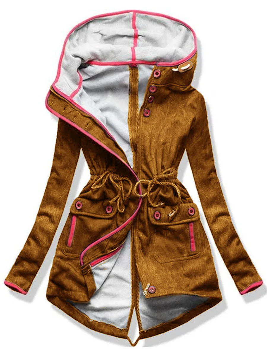 Casual Women'S Hooded Drawstring Jacket