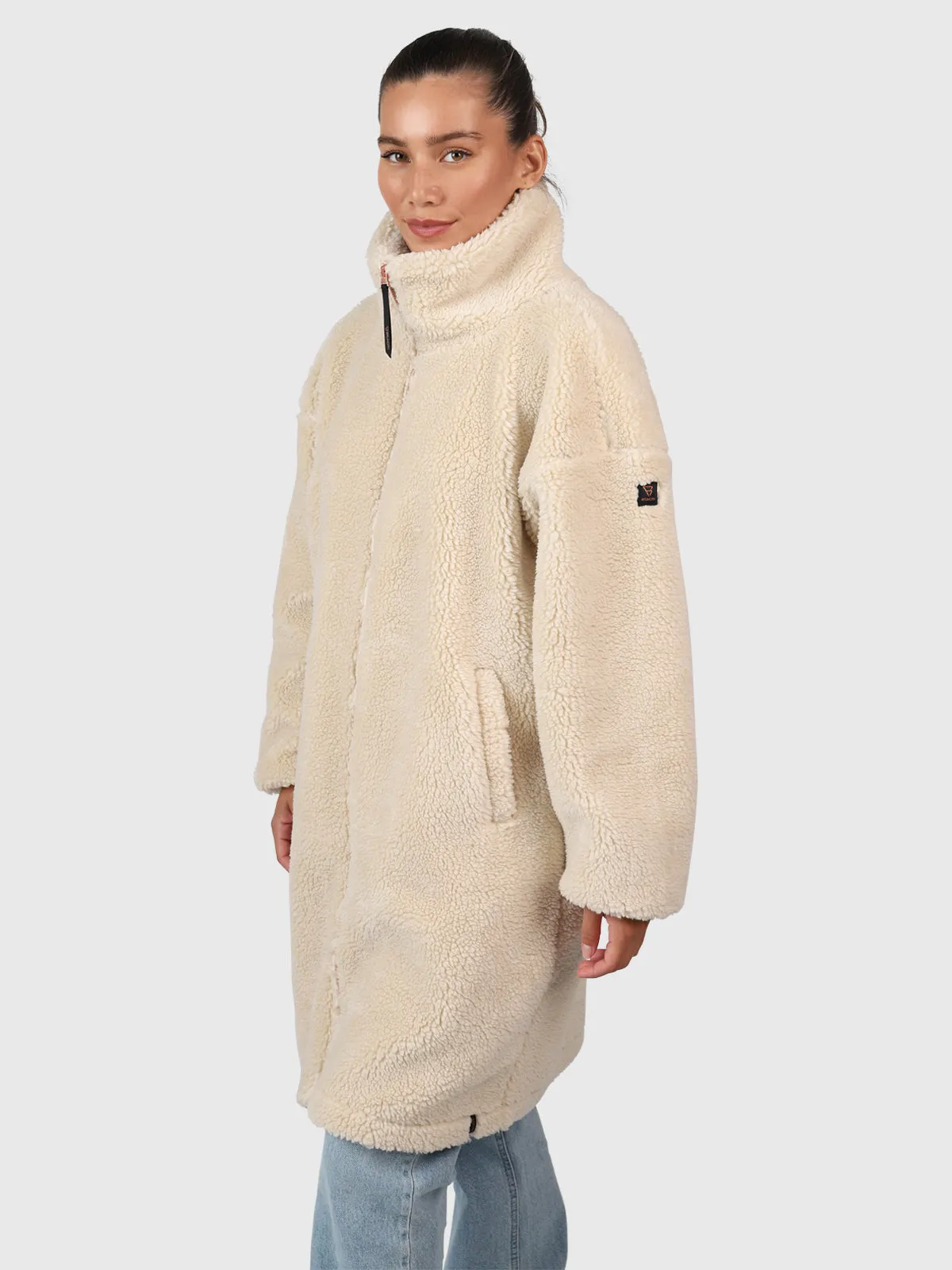 Cervinia Women Long Oversized Teddy Fleece Jacket | Canvas