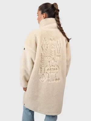 Cervinia Women Long Oversized Teddy Fleece Jacket | Canvas