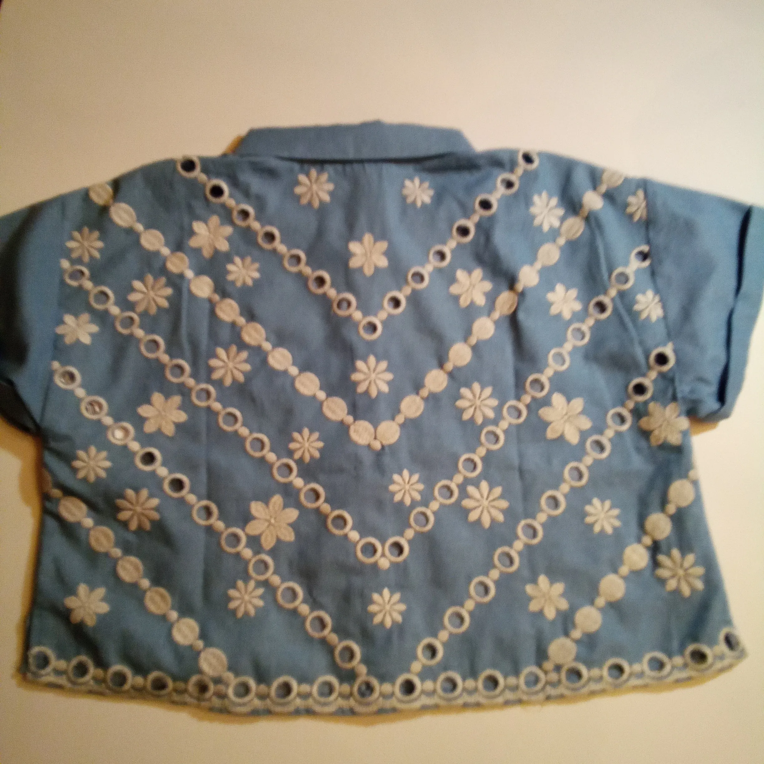 Chambray Daisy Cutout Shirt | Savanna Jane