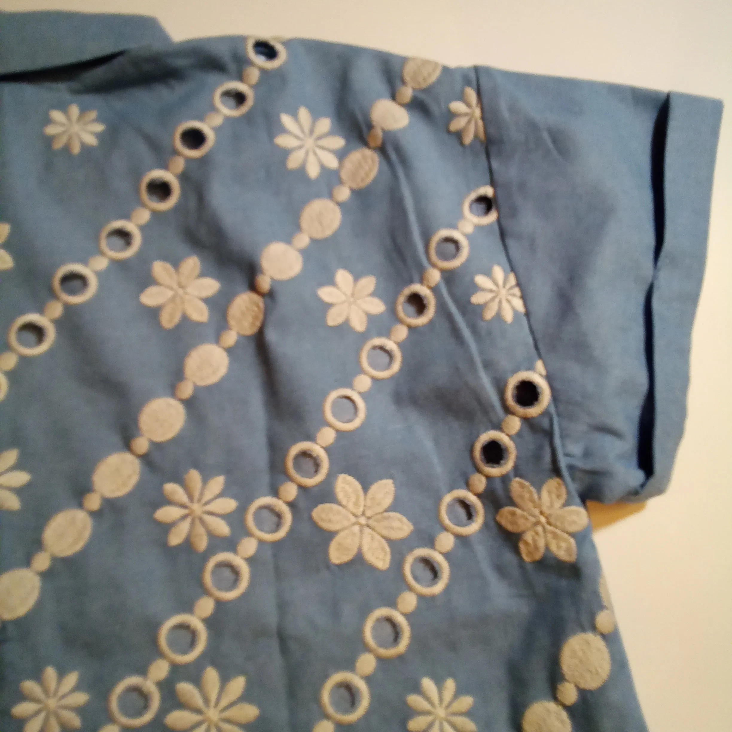 Chambray Daisy Cutout Shirt | Savanna Jane
