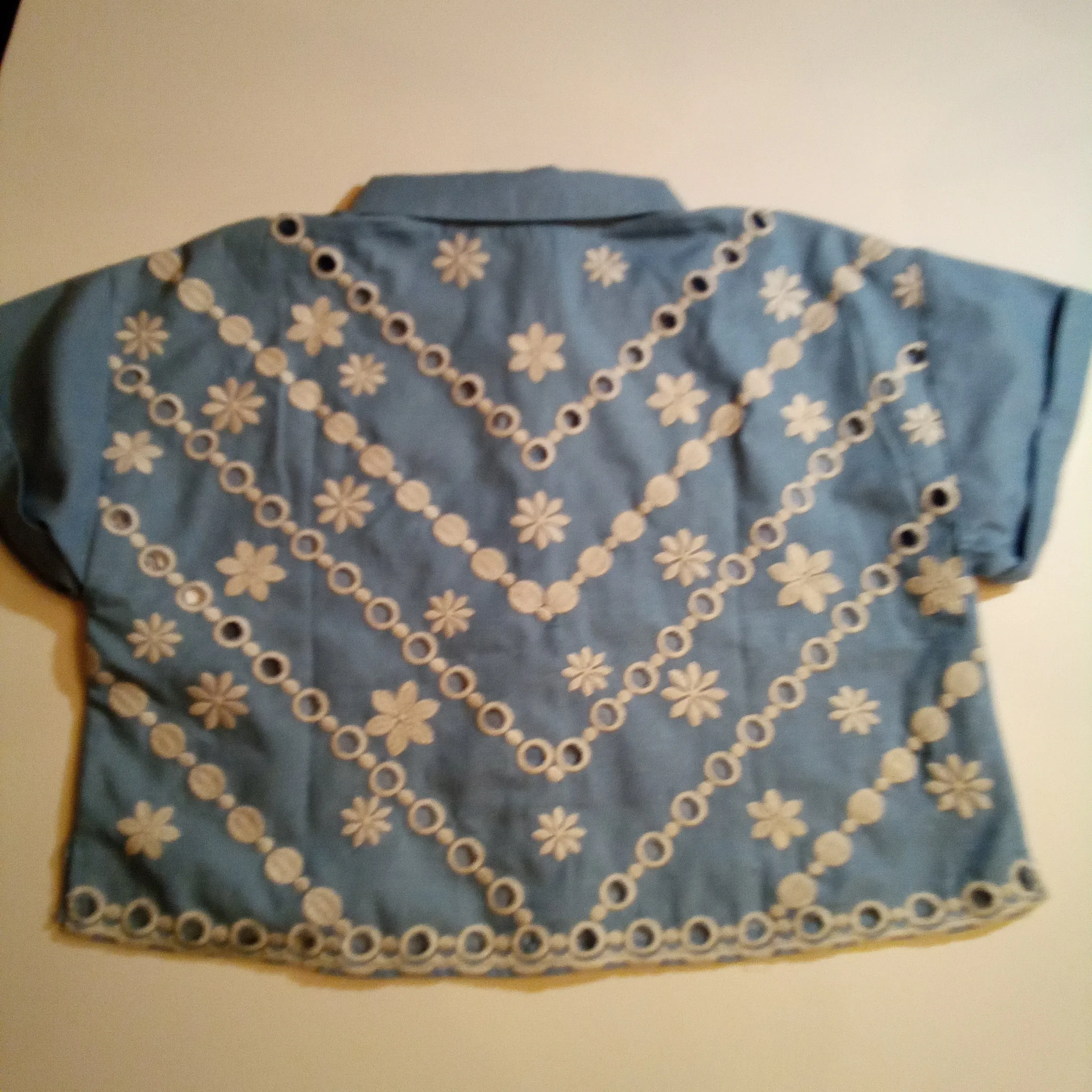 Chambray Daisy Cutout Shirt | Savanna Jane