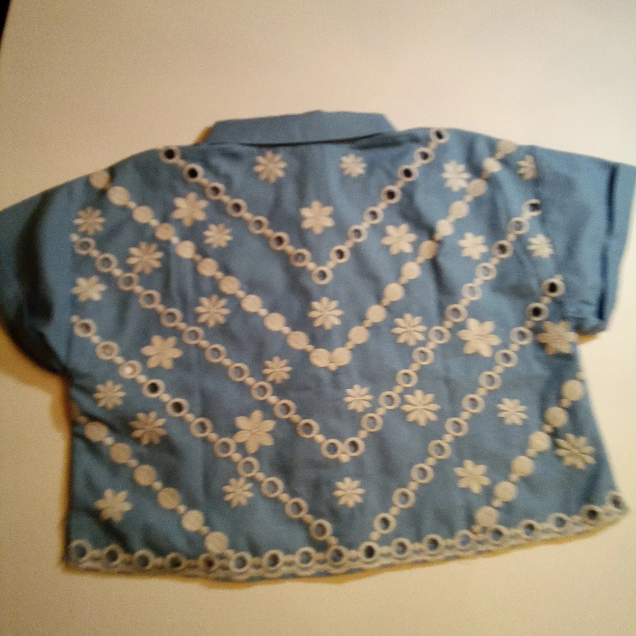 Chambray Daisy Cutout Shirt | Savanna Jane
