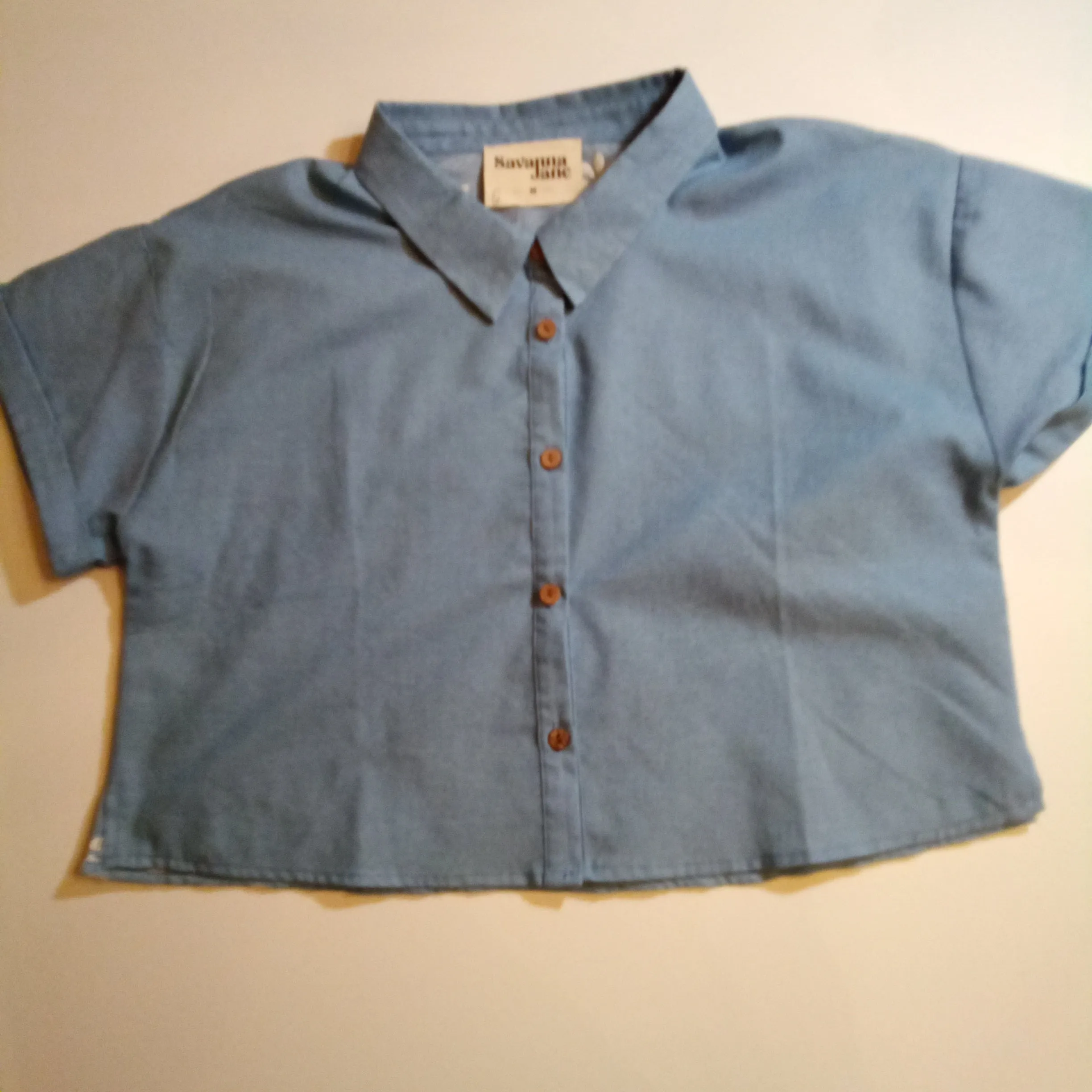 Chambray Daisy Cutout Shirt | Savanna Jane