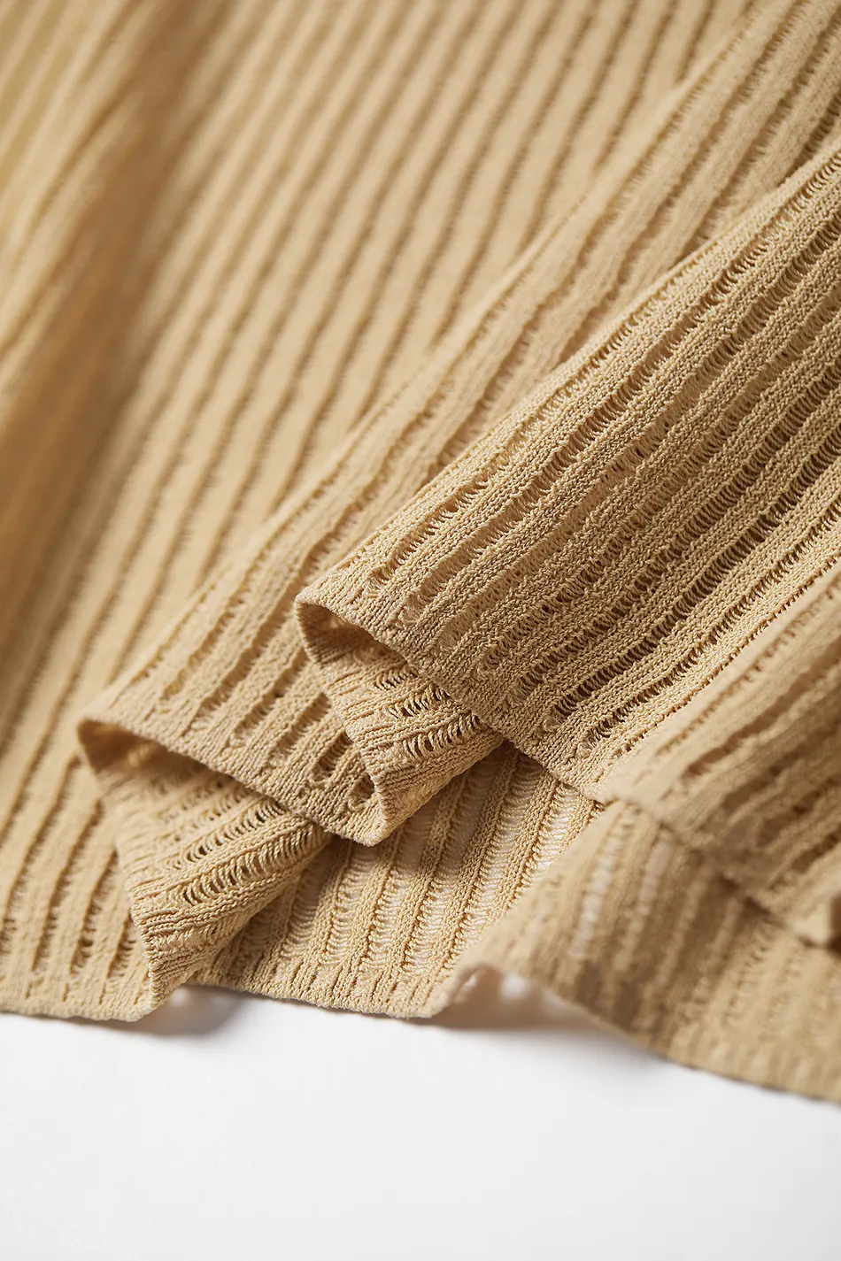 Crewneck Oversized Ribbed Knit Crochet Sweater
