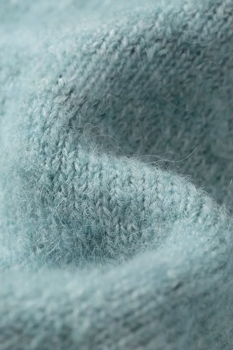 Cute Wool Blend Crewneck Pullover Sweater with Puss in Boots