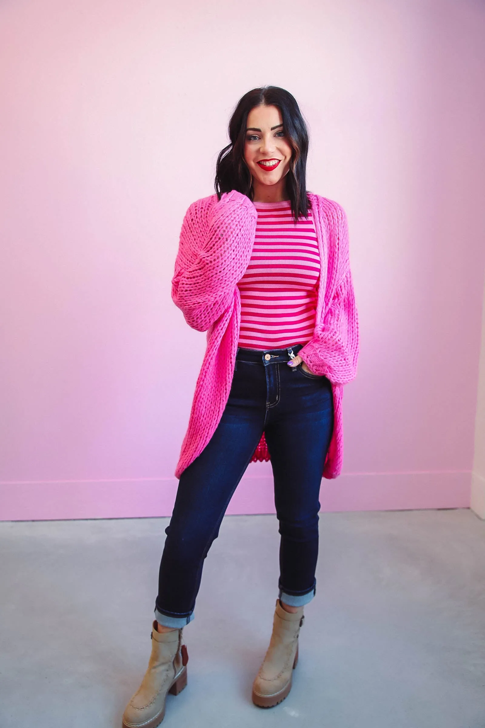 Daisy Knit Cardigan-Punch