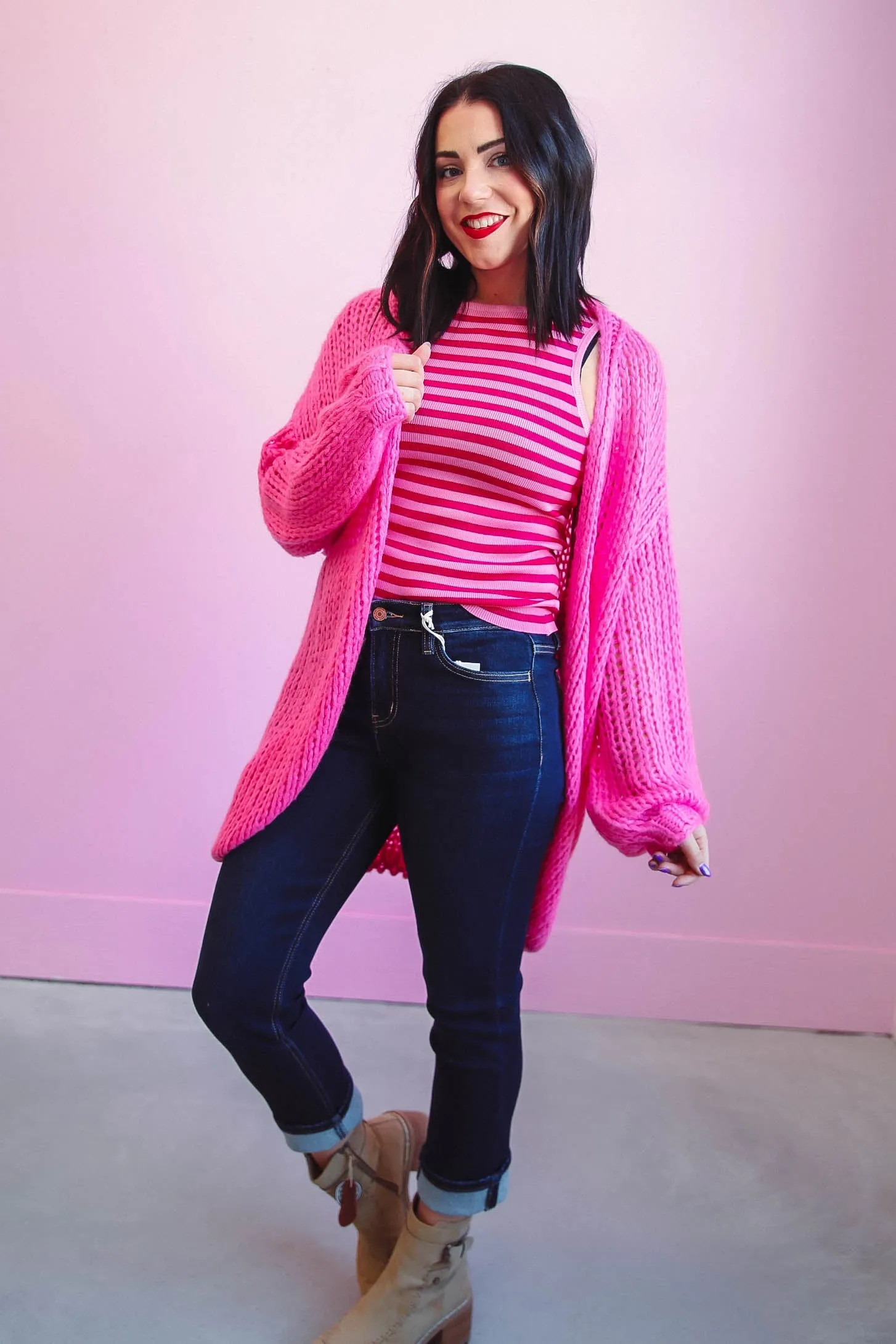Daisy Knit Cardigan-Punch