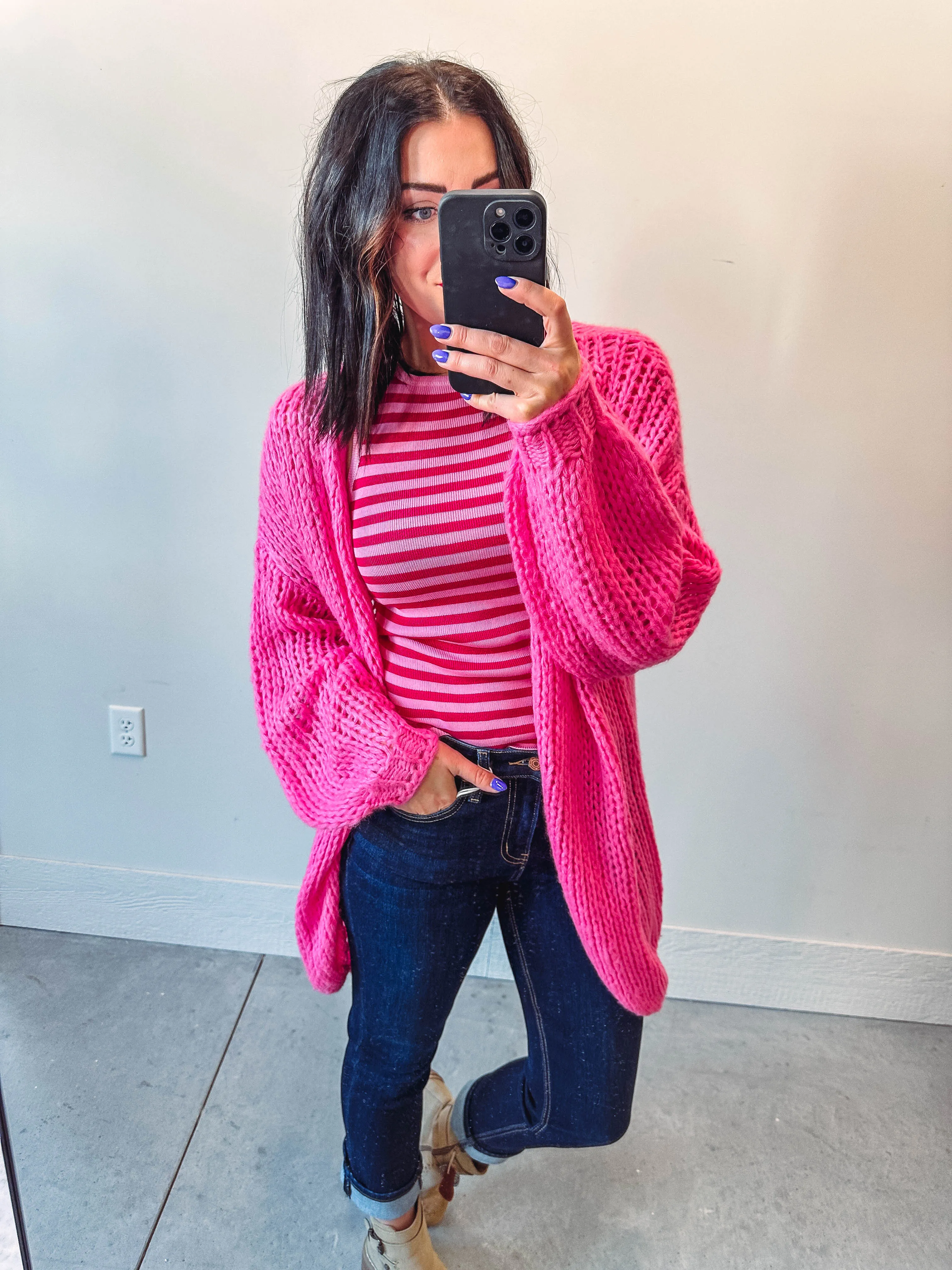 Daisy Knit Cardigan-Punch