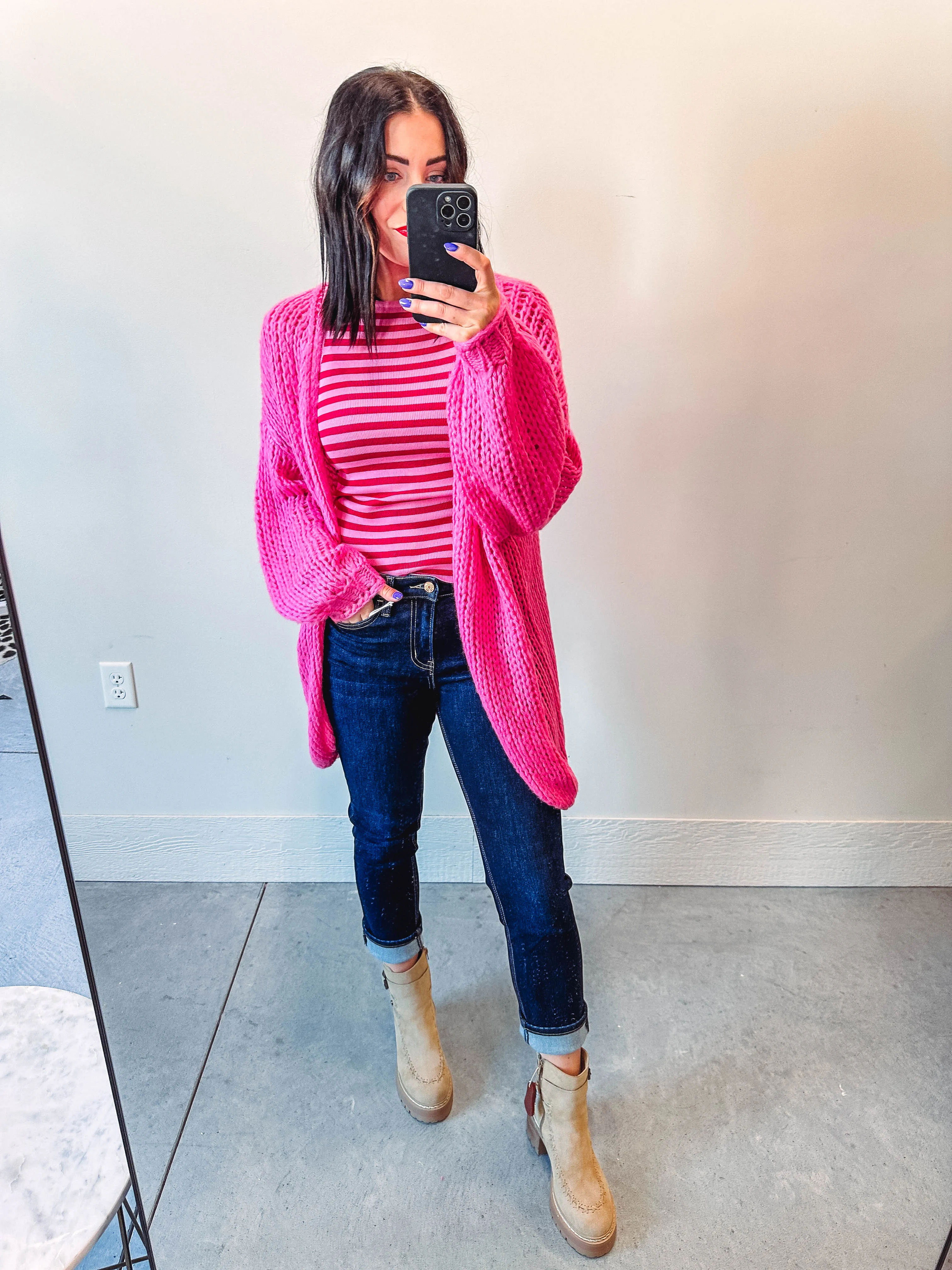 Daisy Knit Cardigan-Punch