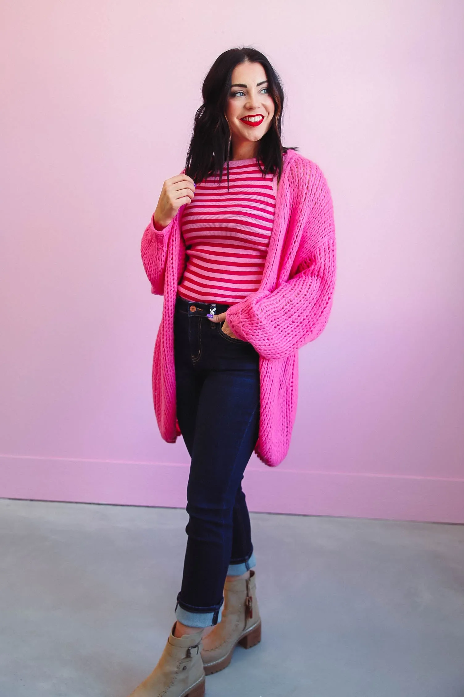 Daisy Knit Cardigan-Punch