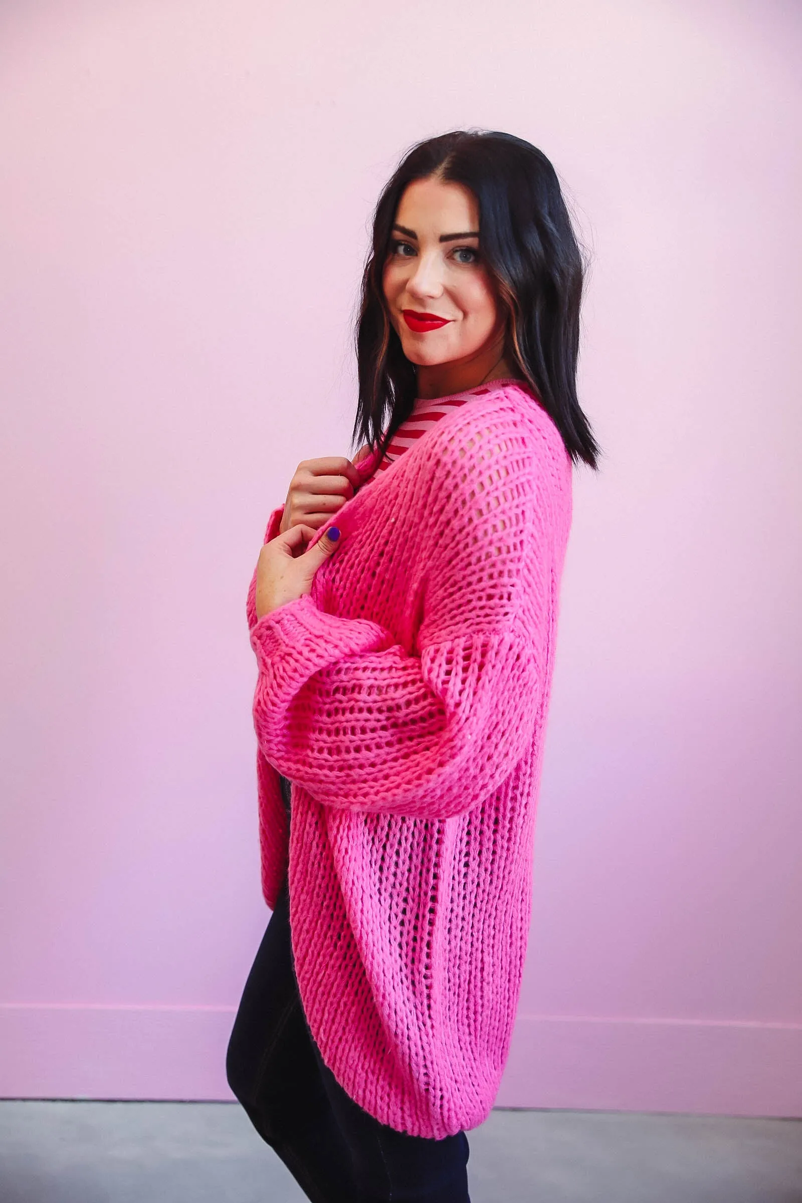 Daisy Knit Cardigan-Punch