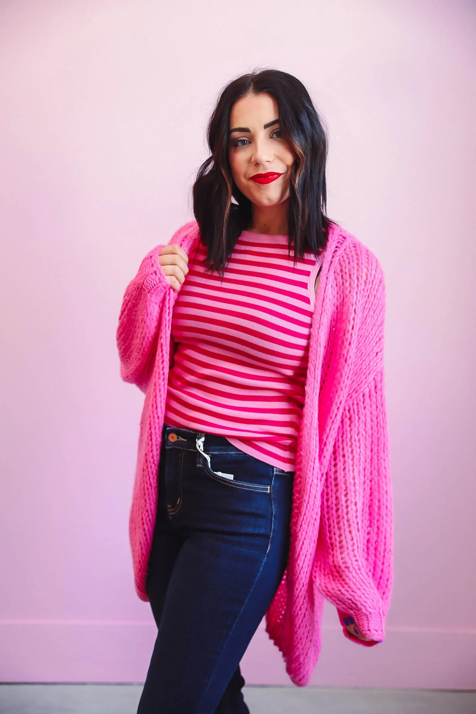 Daisy Knit Cardigan-Punch