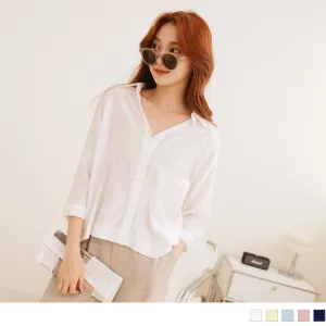 DIP HEM 3/4 SLEEVE TUNIC BUTTONS CARDIGANS SHIRTS