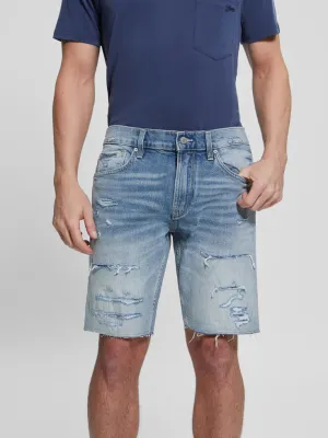 DISTRESSED REGULAR FIT DENIM SHORTS