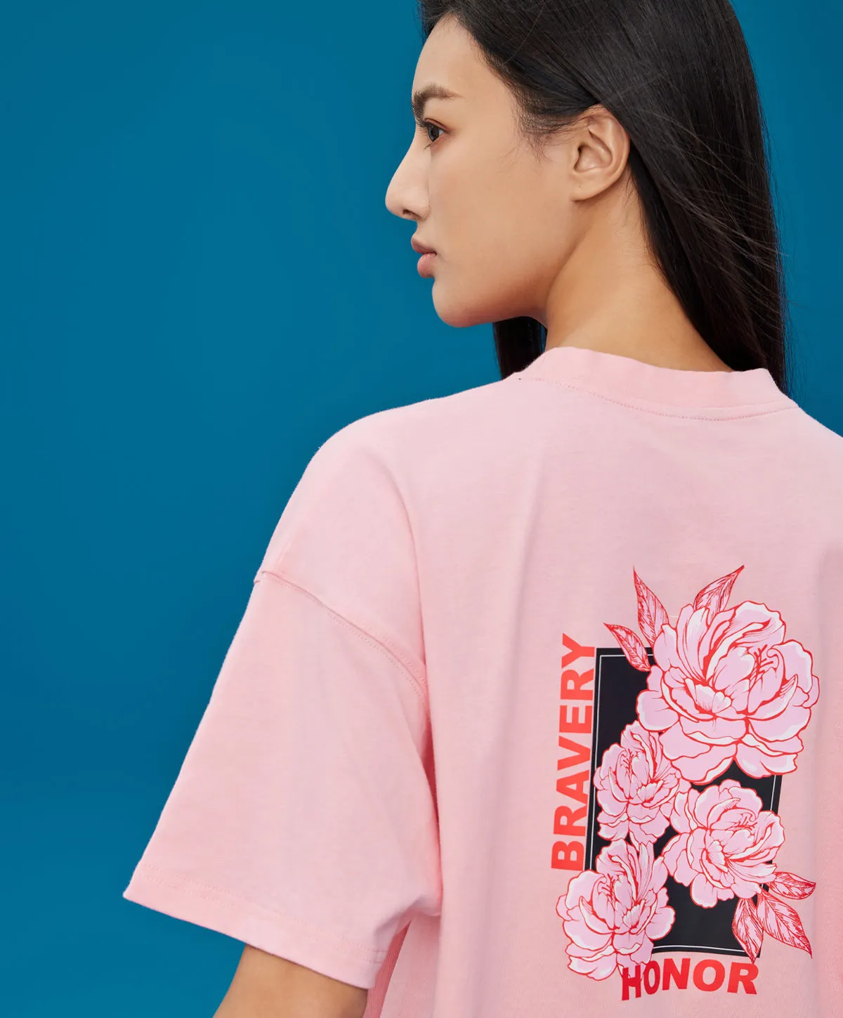 Energized Peony-Print Unisex Tee 803-22022