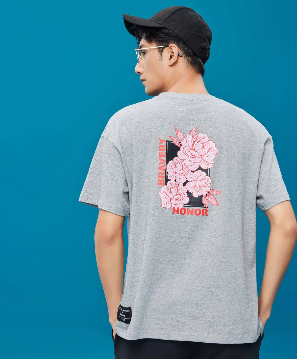 Energized Peony-Print Unisex Tee 803-22022