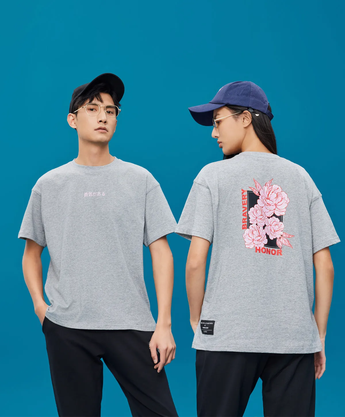 Energized Peony-Print Unisex Tee 803-22022
