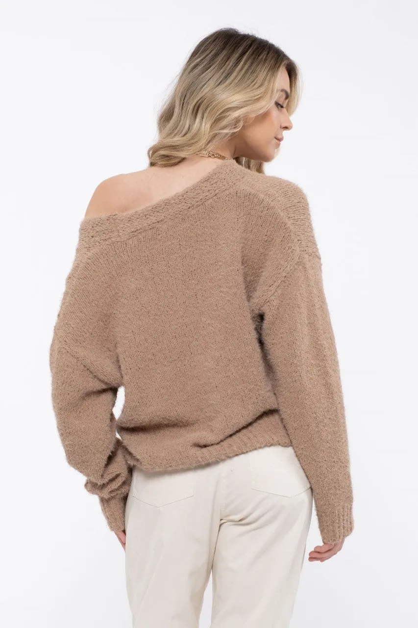eyelash button up cardigan - camel