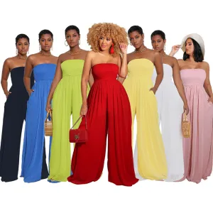 Fashion solid color jumpsuit AY2989
