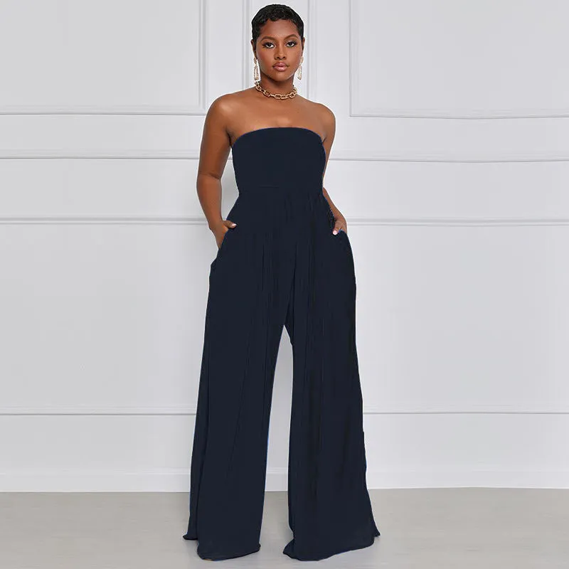 Fashion solid color jumpsuit AY2989
