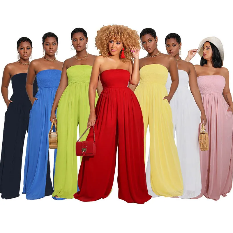 Fashion solid color jumpsuit AY2989