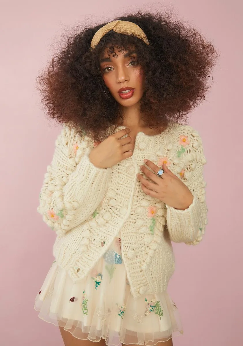 Flower Patch Knit Cardigan