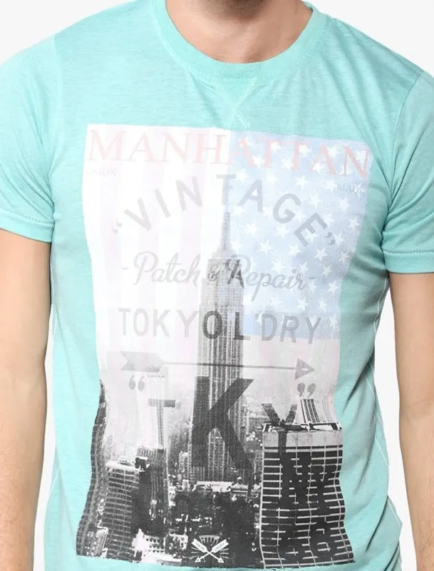 Freeport Motif Burnout T-Shirt In Dark Mint - Tokyo Laundry