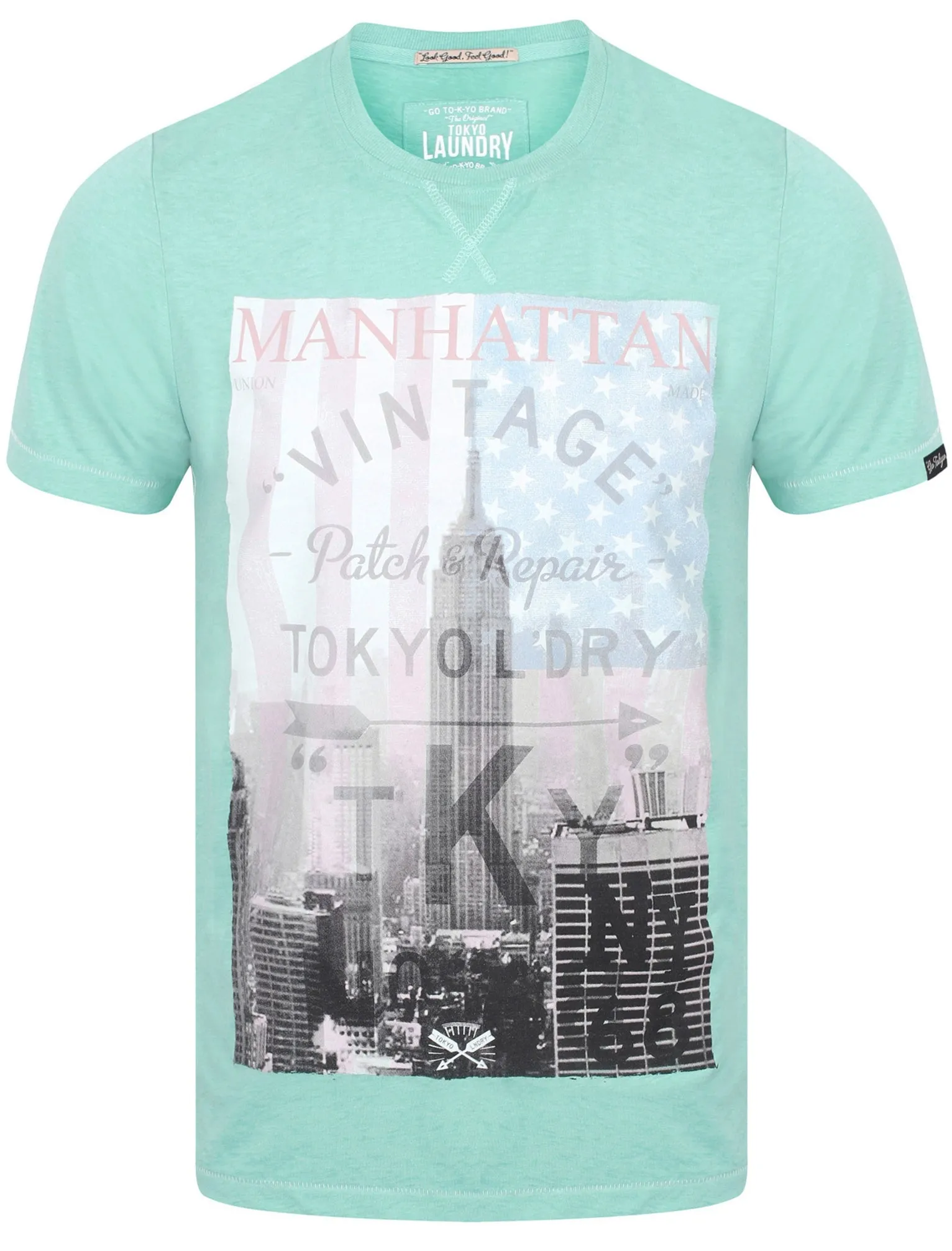 Freeport Motif Burnout T-Shirt In Dark Mint - Tokyo Laundry