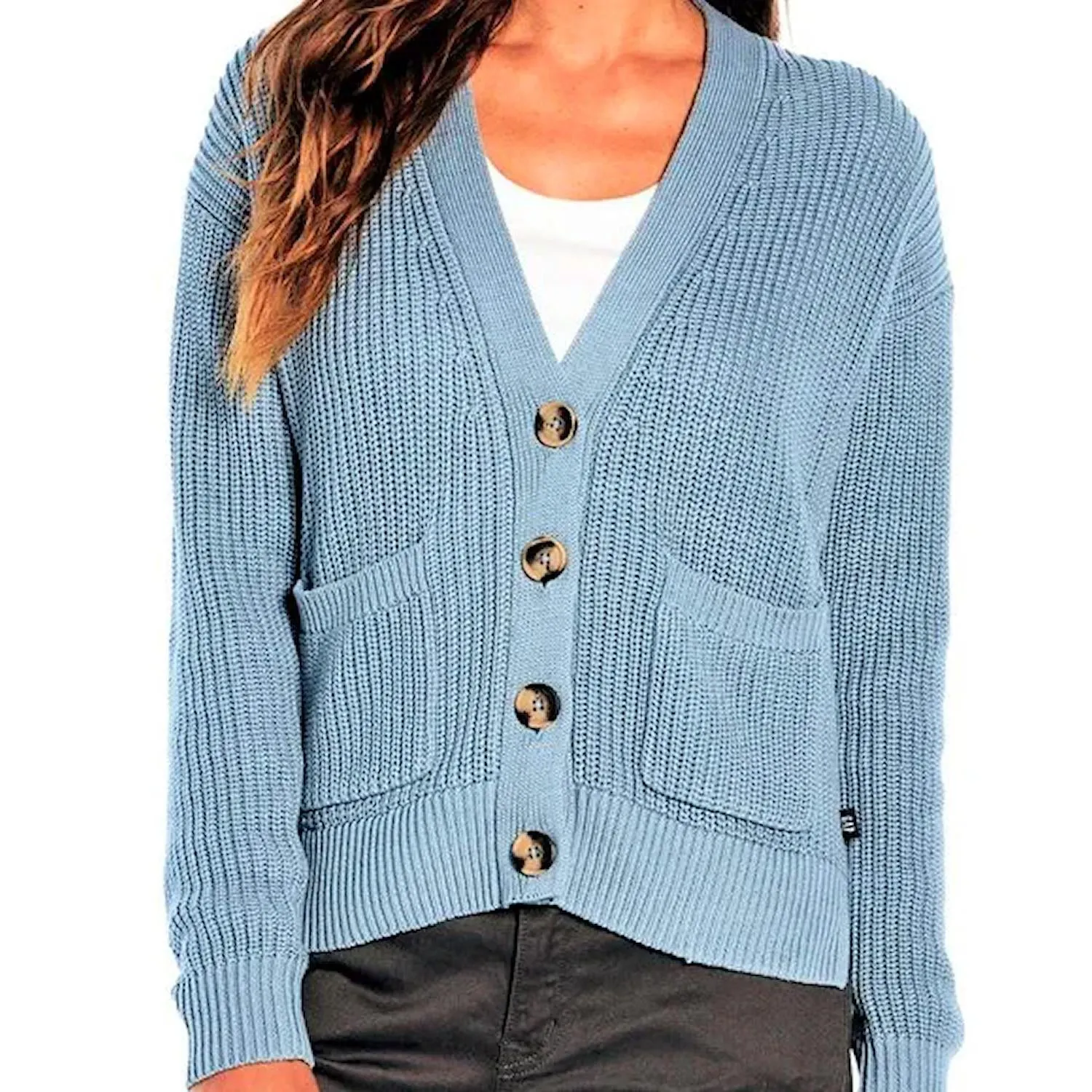 GAP Women's Soft Knit Cotton Pocketed Button Front Cardigan