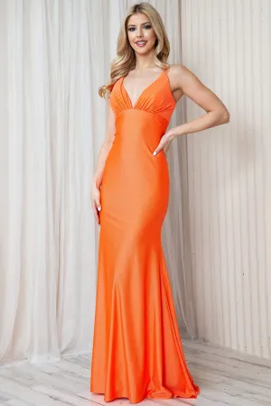 Glitter Fitted Sleeveless V-Neck Gown by Amelia Couture BZ018
