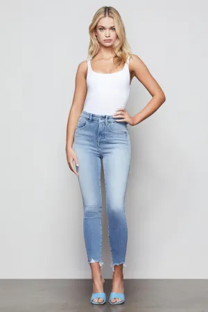 GOOD CURVE SKINNY CROP CHEWED HEM | BLUE440