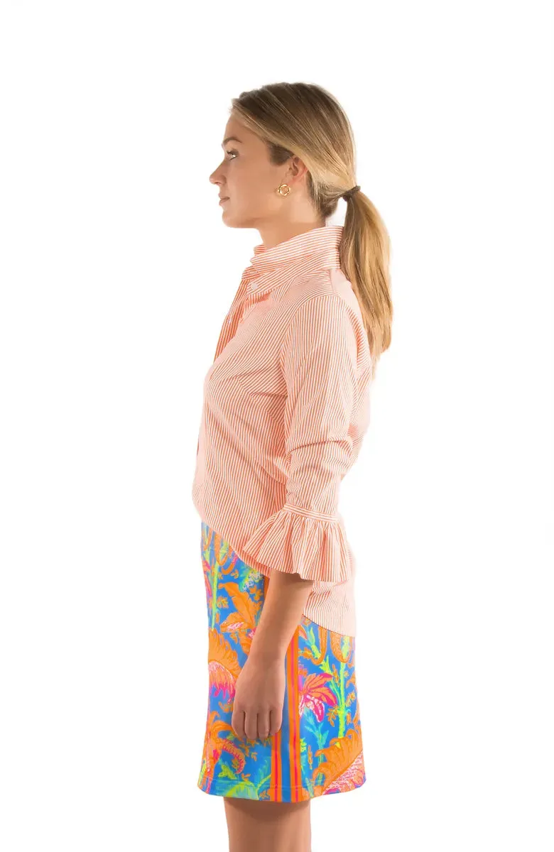 Gretchen Scott | Priss Blouse | Women's | Coral Stripe