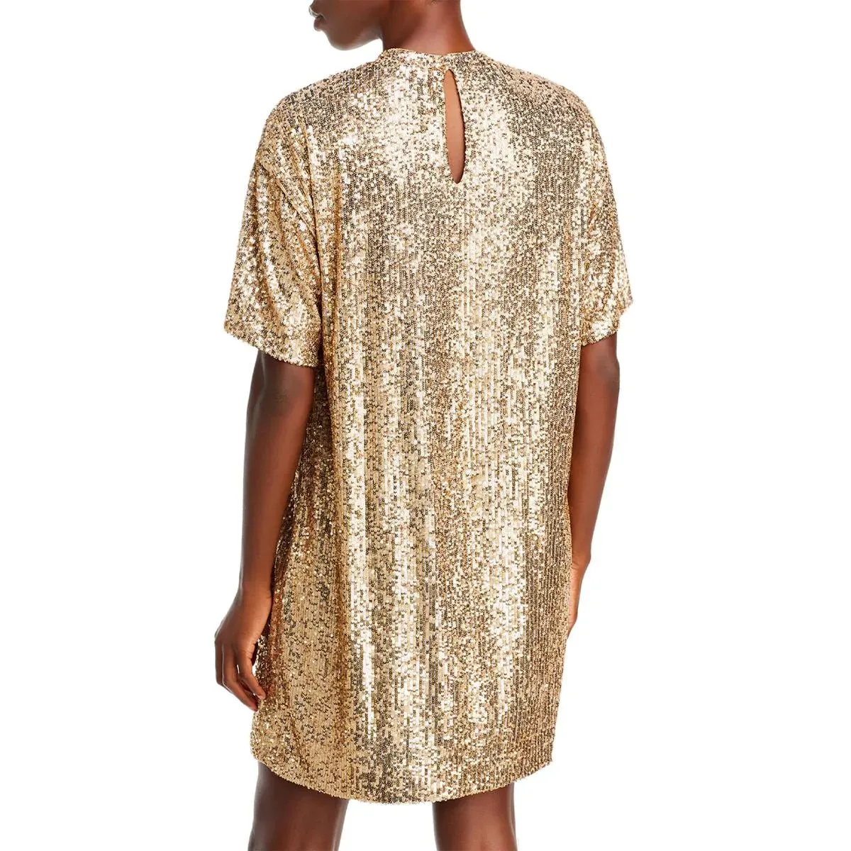 HUGO BOSS Women's Gold Sequined Shift Dress
